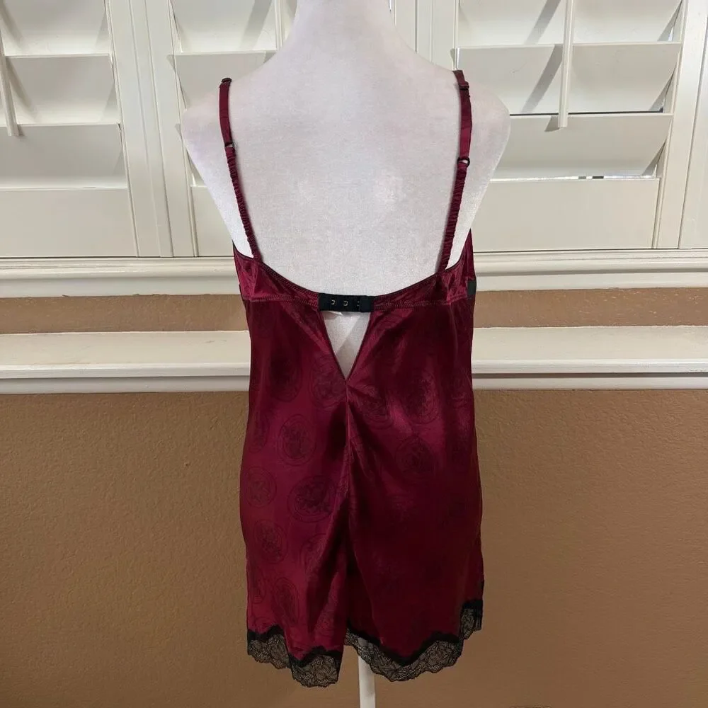 Vintage Victorias Secret Very Sexy 100% Silk Chemise Slip Dress Sz L Coquette